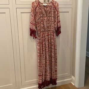 Sachin + Babi Red and White Floral Maxi Dress